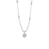 Absolute CZ Drop Pearl Necklace, Silver