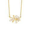 Absolute CZ & White Opal Flower Necklace, Gold