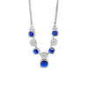 Absolute Midnight Blue CZ Square Cluster Necklace, Silver