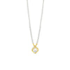 Absolute White Opal Square Pearl Necklace, Gold