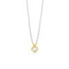 Absolute White Opal Square Pearl Necklace, Gold