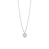 Absolute White Opal Square Pearl Necklace, Silver