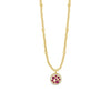 Absolute Pink CZ Cluster Pendant Necklace, Gold
