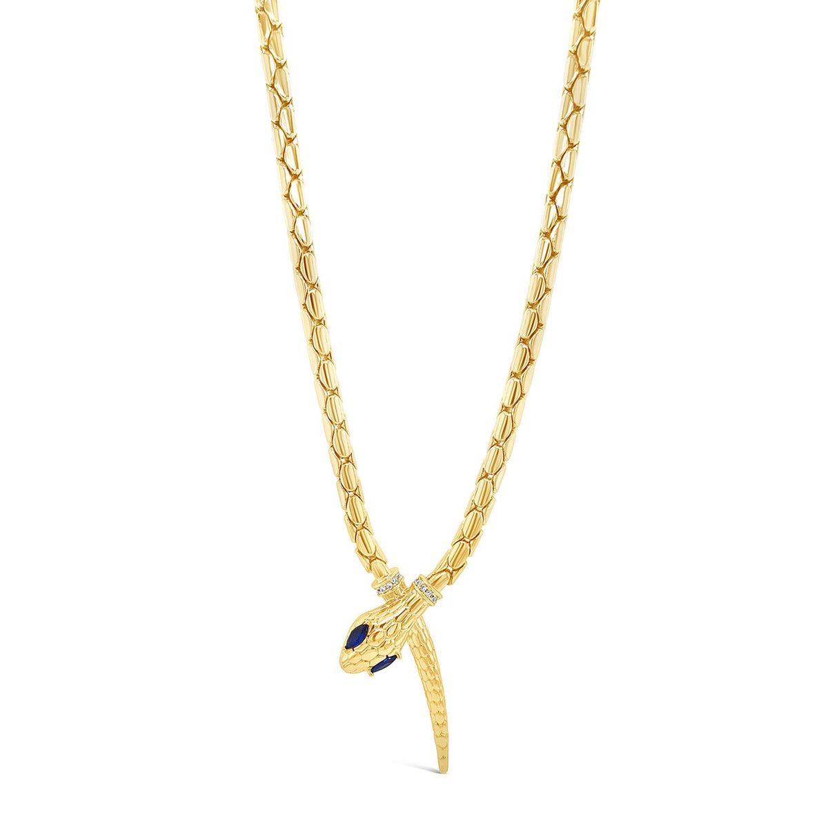 Absolute Statement Snake Necklace, Gold