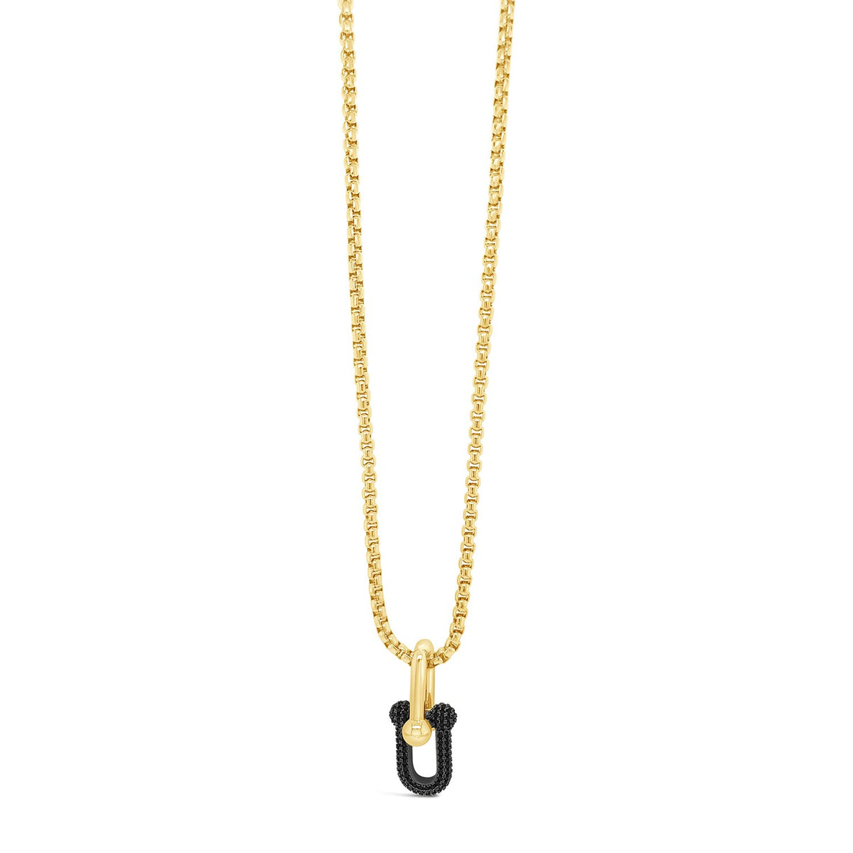 Absolute Statement Link Bar Neclace, Gold & Black
