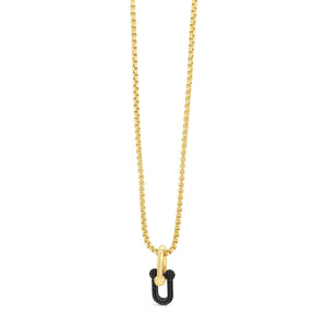 Absolute Statement Link Bar Neclace, Gold & Black