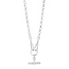 Absolute Statement CZ T-Bar Necklace, Silver