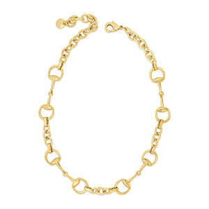 Absolute Curved Hoop Chain Necklace, Gold