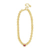 Absolute Double Chain Link Pink CZ Necklace, Gold