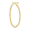 Absolute Double Chain Link Clear Stone Necklace, Gold