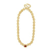 Absolute Double Chain Link Red Stone Necklace, Gold