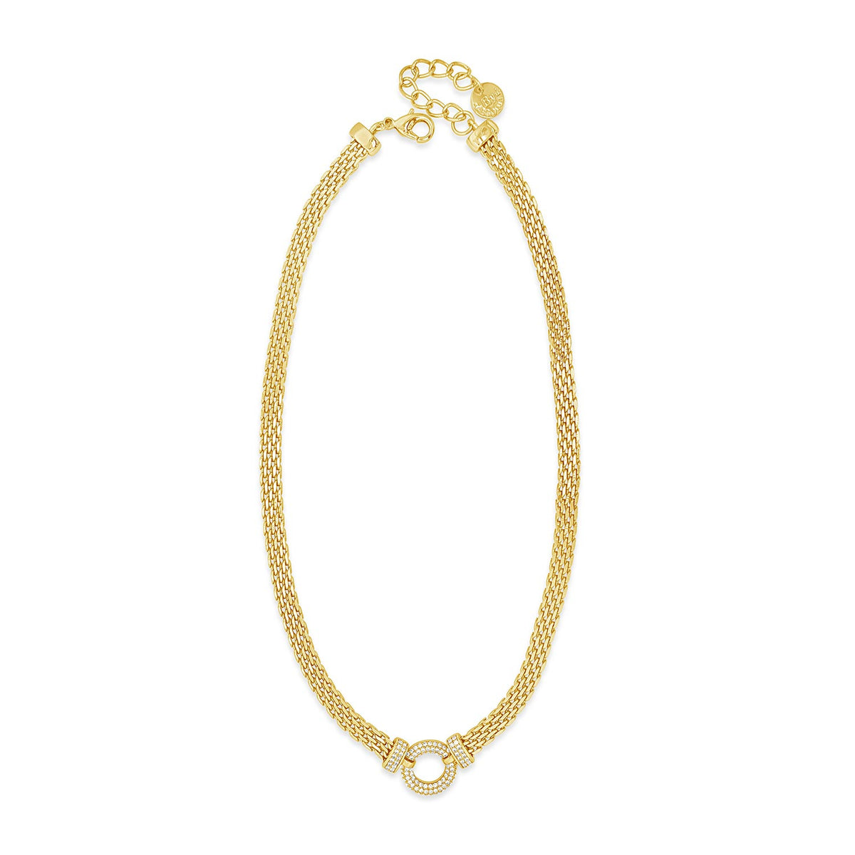 Absolute CZ Mesh Chain Necklace, Gold