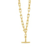 Absolute T-Bar Chain Link Bar Necklace, Gold
