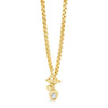 Absolute Chain Link Clear Stone Pendant Necklace, Gold