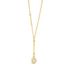Absolute Clear Stone Tear Drop Necklace, Gold