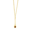 Absolute Red Stone Tear Drop Necklace, Gold