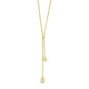 Absolute Chain Link Double Clear Stone Pendant Necklace, Gold