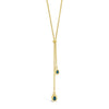 Absolute Chain Link Double Blue Stone Pendant Necklace, Gold