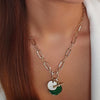 Absolute Chain Link Emerald Charm Necklace, Gold