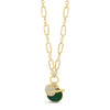 Absolute Chain Link Emerald Charm Necklace, Gold