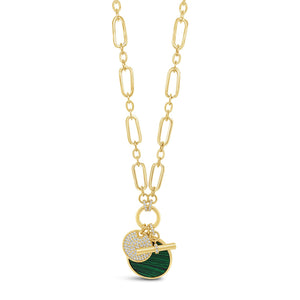 Absolute Chain Link Emerald Charm Necklace, Gold