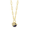 Absolute Chain Link Navy Charm Necklace, Gold