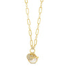 Absolute Chain Link White Charm Necklace, Gold