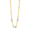 Absolute CZ Chain Link Bar Necklace, Gold