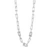 Absolute CZ Chain Link Bar Necklace, Silver