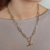 Absolute T-Bar Chain Link Necklace, Gold