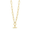 Absolute T-Bar Chain Link Necklace, Gold