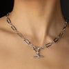 Absolute T-Bar Chain Link Necklace, Silver