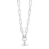 Absolute T-Bar Chain Link Necklace, Silver