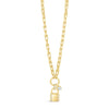 Absolute Locket Chain Link Bar Necklace, Gold