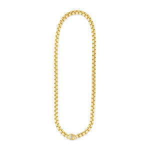 Absolute Box Chain Magnetic Closure Necklace, Gold