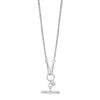 Absolute CZ T-Bar Charm Necklace, Silver