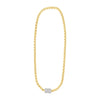 Absolute Box Chain Pavé Magnetic Closure Necklace, Gold