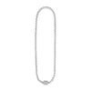 Absolute Box Chain Pavé Magnetic Closure Necklace, Silver