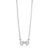 Absolute Pavé Bow Pendant Necklace, Silver