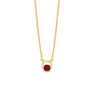 Absolute Siam Red Crystal Pendant Necklace, Gold