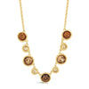 Absolute Chocolate Brown Round CZ Link Necklace, Gold