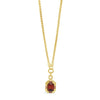 Absolute Siam Red CZ Cushion Pendant Necklace, Gold