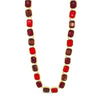 Absolute Siam Red CZ Link Necklace, Gold