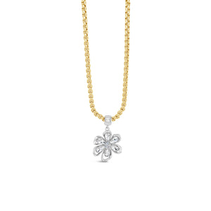 Absolute CZ Daisy Pendant Necklace, Gold & Silver