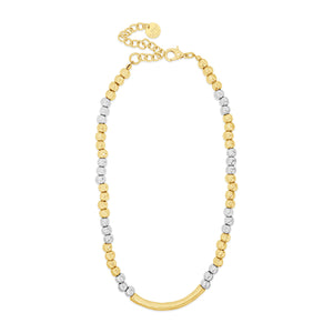 Absolute Two Tone Beaded Necklace, Gold & Silver