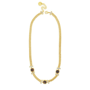Absolute Tiger Eye Curb Chain Necklace, Gold