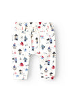 Name It Baby Boy Fobus Ahoy Print Pant, Jet Stream