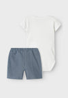Name It Baby Boy Helmar Shorts Set, Blue Mirage