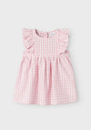 Name It Baby Girl Halmi Check Spencer Dress, Cameo Pink