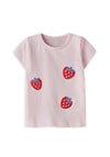 Name It Baby Girl Jeanelle Strawberry Tee, Pink